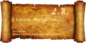 Lichtig Marléne névjegykártya